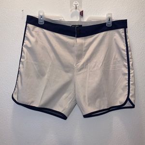 Hurley mens 36 beige navy blue swim trunks